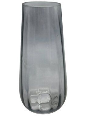 Smoky Glass Vase With Subtle Vertical Lines 10" Height 3" Top Diameter Used READ
